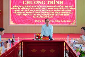 ĐỒNG CHÍ NGUYỄN VĂN ĐOẠT, ỦY VIÊN BAN CHẤP HÀNH ĐẢNG BỘ TỈNH, PHÓ CHỦ TỊCH UBND TỈNH LÀM VIỆC VỚI BAN THƯỜNG VỤ ĐẢNG ỦY XÃ QUẢNG LÂM VỀ TÌNH HÌNH THỰC HIỆN NHIỆM VỤ 6 THÁNG ĐẦU NĂM, NHIỆM VỤ TRỌNG TÂM 6 THÁNG CUỐI NĂM 2026