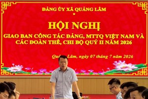 ĐẢNG ỦY XÃ QUẢNG LÂM TỔ CHỨC HỘI NGHỊ GIAO BAN CÔNG TÁC ĐẢNG, MTTQ VÀ CÁC ĐOÀN THỂ QUÝ II NĂM 2026